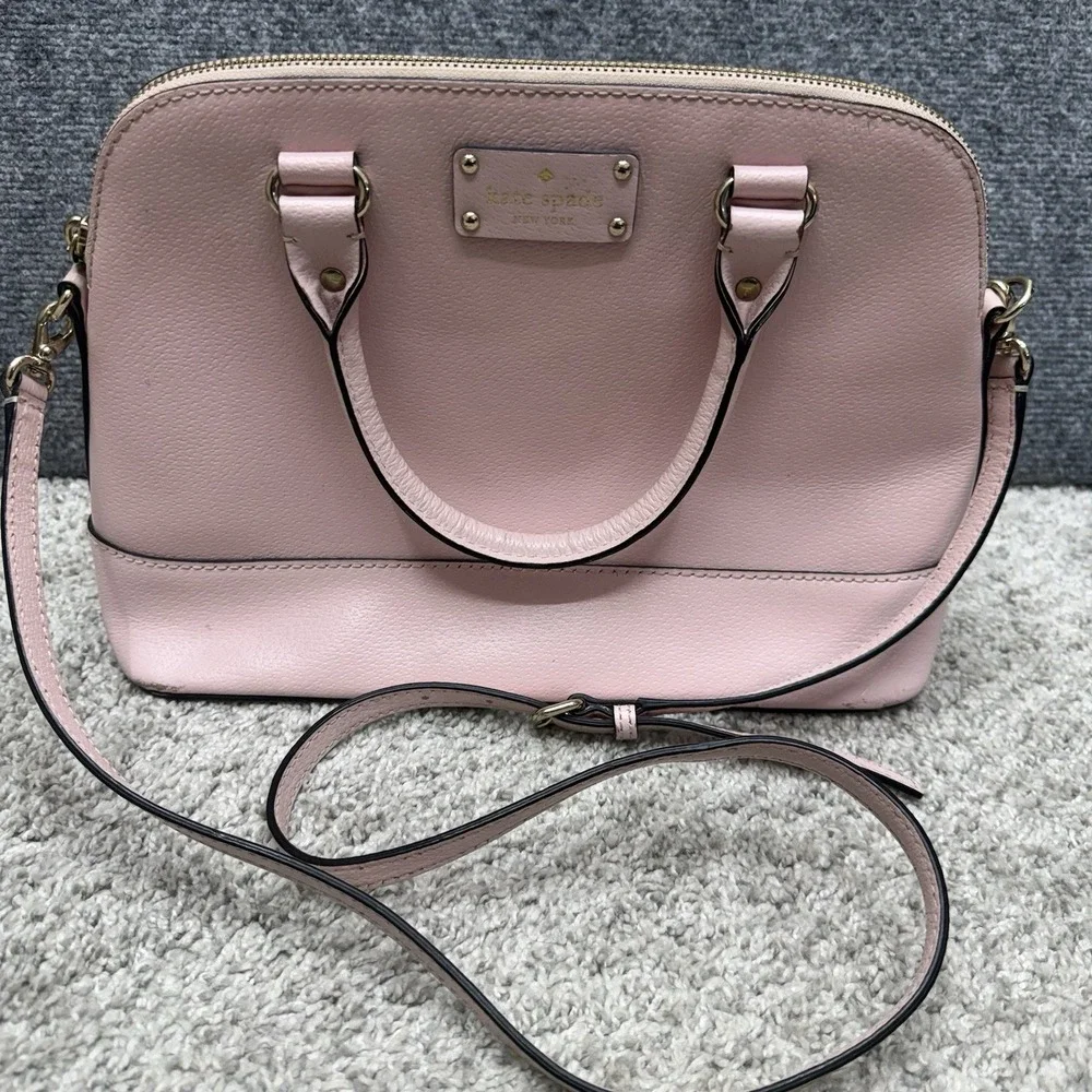Kate Spade New York pink Satchel handbag purse detachable crossbody w/ wear‎